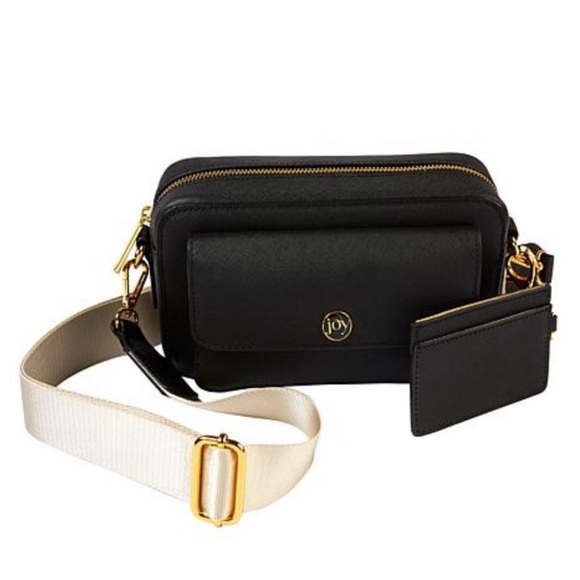 Joy Clean & Chic Saffiano Leather Crossbody Camera Bag Black Onyx - Picture 1 of 9